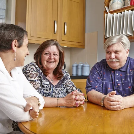 stories_ron_dementia Veteran Ron with his wife and an Admiral Nurse