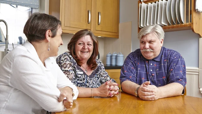 stories_ron_dementia Veteran Ron with his wife and an Admiral Nurse