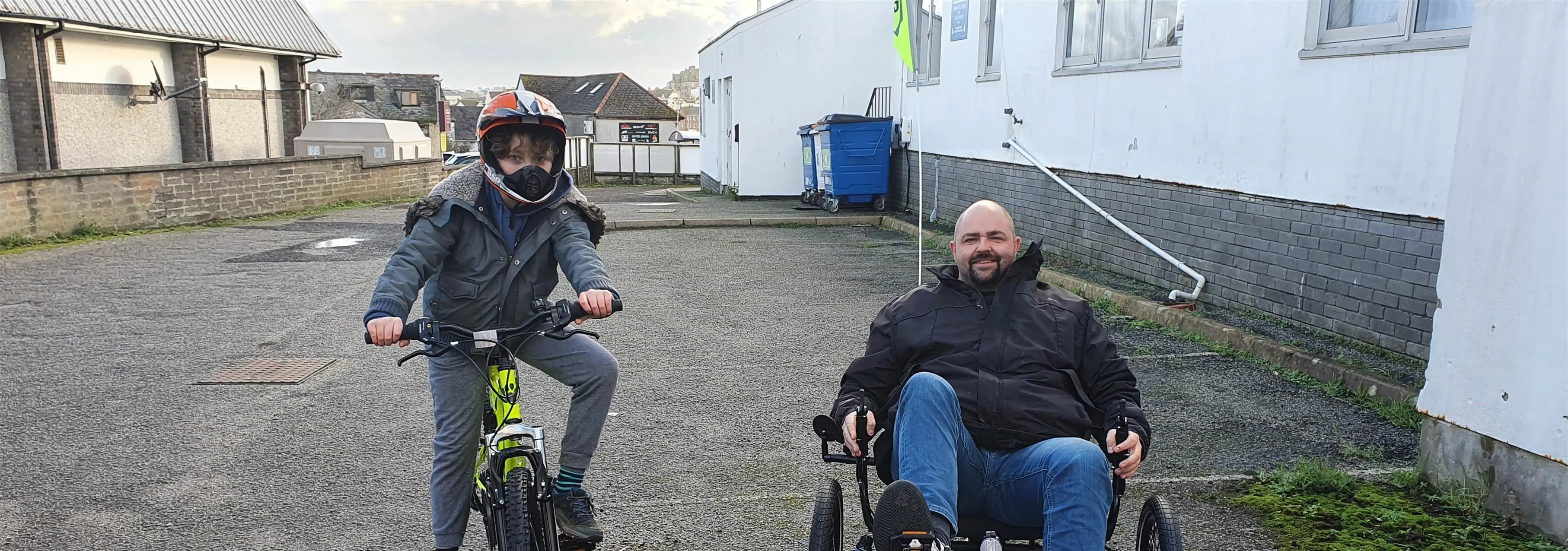 Jake with his step son and trike