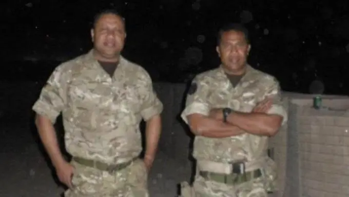 Joe's Dad on Left in Afghanistan with his Brother Mike Cokanasiga who served in the Royal Navy Joe's Dad on Left in Afghanistan with his Brother Mike Cokanasiga who served in the Royal Navy