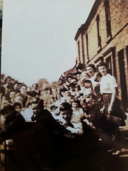 Joyce Hughes at a VE Day party 2 Joyce Hughes at a VE Day party 2