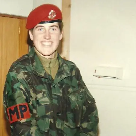 Kate Green during her time serving with the Royal Military Police Kate Green during her time serving with the Royal Military Police