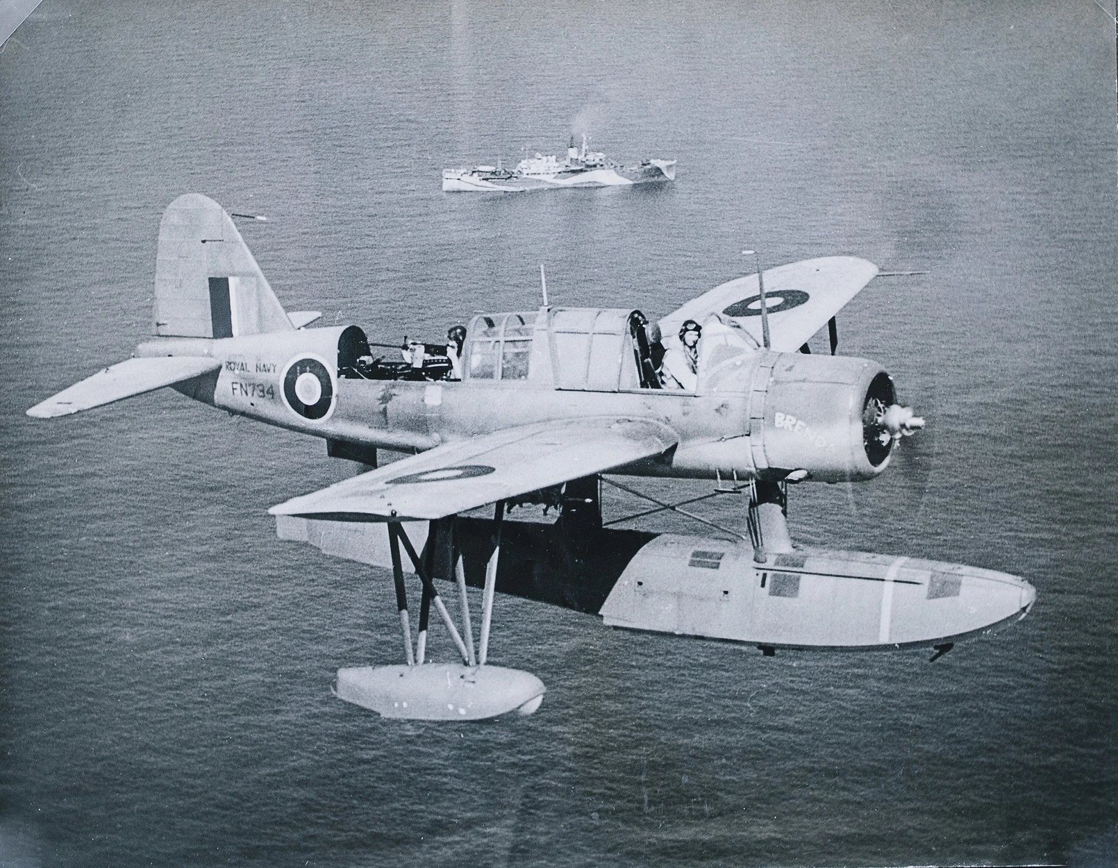 Kingfisher float plane with Ken Lown in rear cockpit