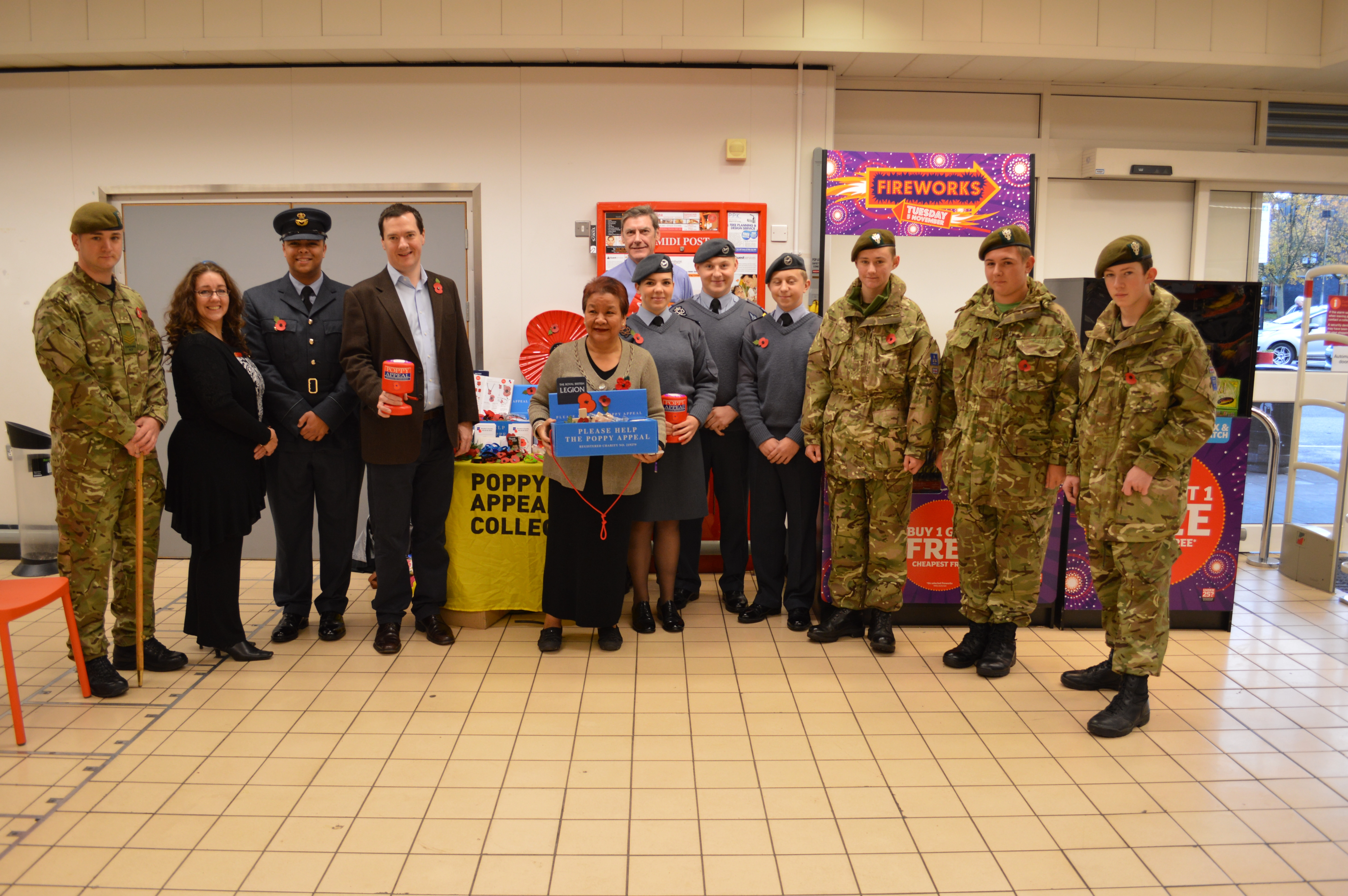 Khumi and George Osborne with Army - Air cadets