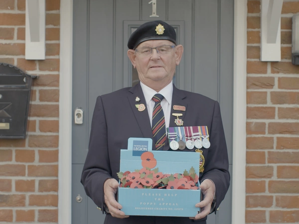 Mark Cockram collecting for the Poppy Appeal