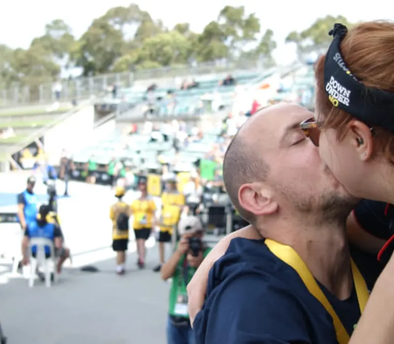 joe_and_megan_kiss Joe and Megan share a kiss during the Invictus Games 2018 in Sydney