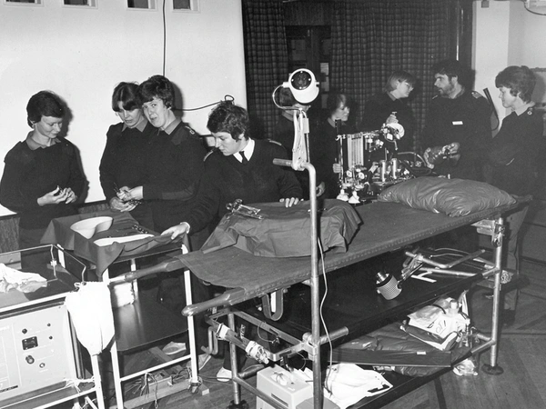 stories_nicci_uganda Nicci Pugh, training on board Uganda, en-route to Ascension Island in April 1982.