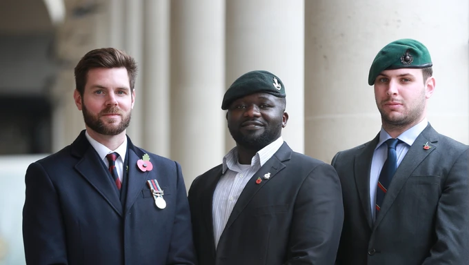 Nick Fleming with fellow veterans who also volunteer for the Legion