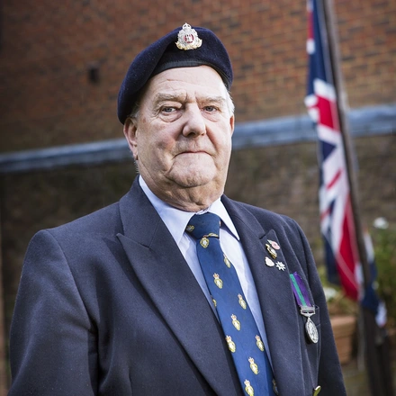 Peter Cherry, veteran and Chairman of the Baldock & District Branch