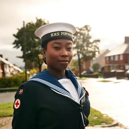 Nicole Brown in her Royal Navy uniform