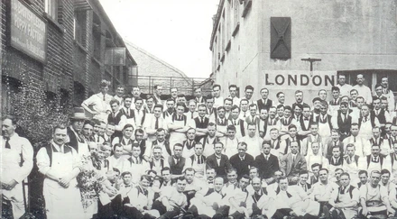 Workers gathered outside Poppy Factory Workers gathered outside Poppy Factory