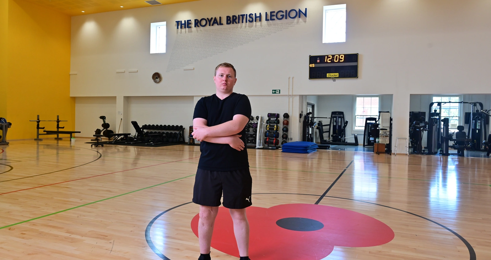 Adam Nesbitt in The Royal British Legion gym