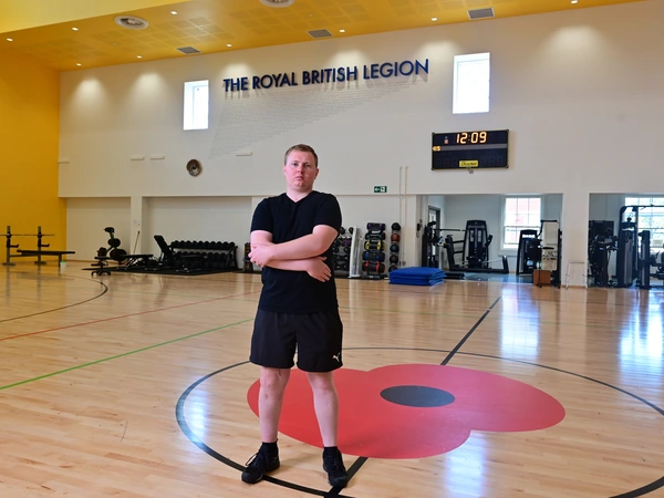 Adam Nesbitt in The Royal British Legion gym