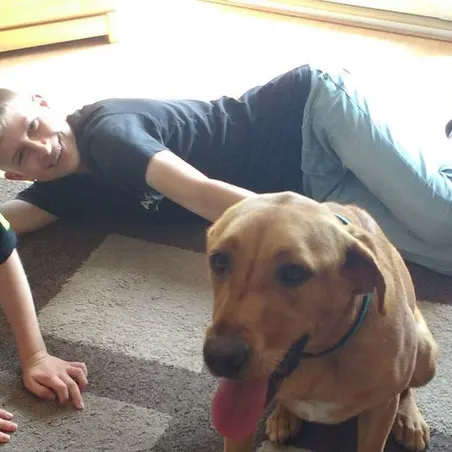story_autism_dog_rigby_and_jake_and_ben Jake with Autism assistance dog Rigby