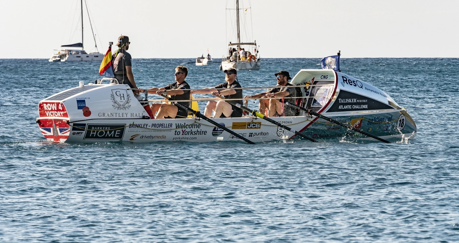 Row 4 Victory Team rowing out at sea