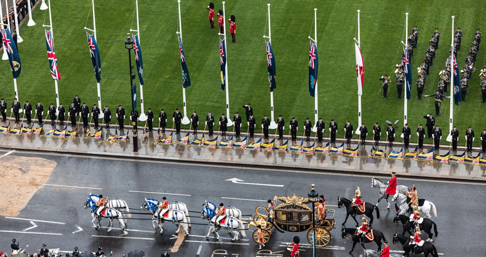 Standard Bearers at Coronation-1 RBL Standard Bearers provindng a guard of honour for King Charles at coronation