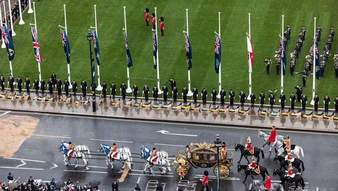 Standard Bearers at Coronation-1 RBL Standard Bearers provindng a guard of honour for King Charles at coronation
