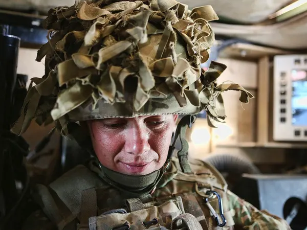 Anna Crossley on patrol in Afghanistan