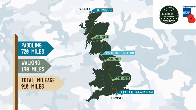 Paddle of Britain route map