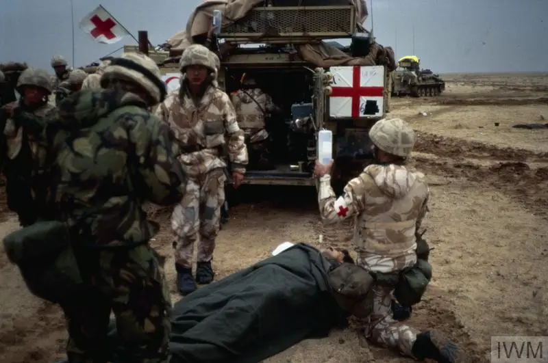 Iraqi casualties tended by British medics