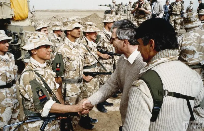 Prime Minister John Major meets troops