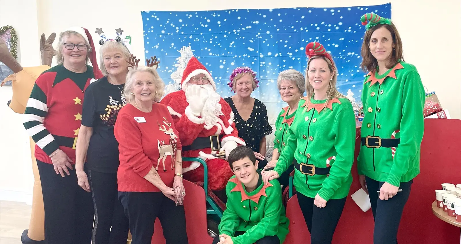 Galanos House care home staff at Breakfast with Santa Event