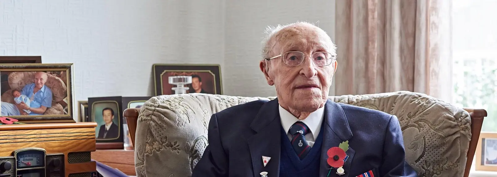 Veteran Tom Boardman at home