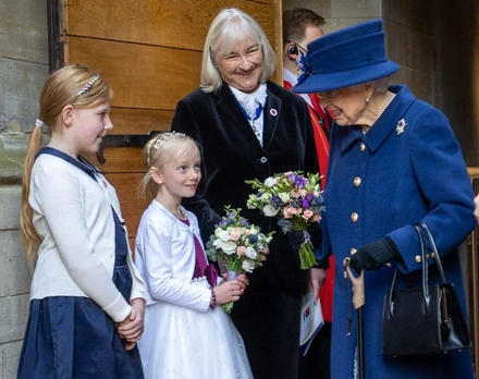 Her late Majesty The Queen attending Westminster Abbey to mark RBL centenary