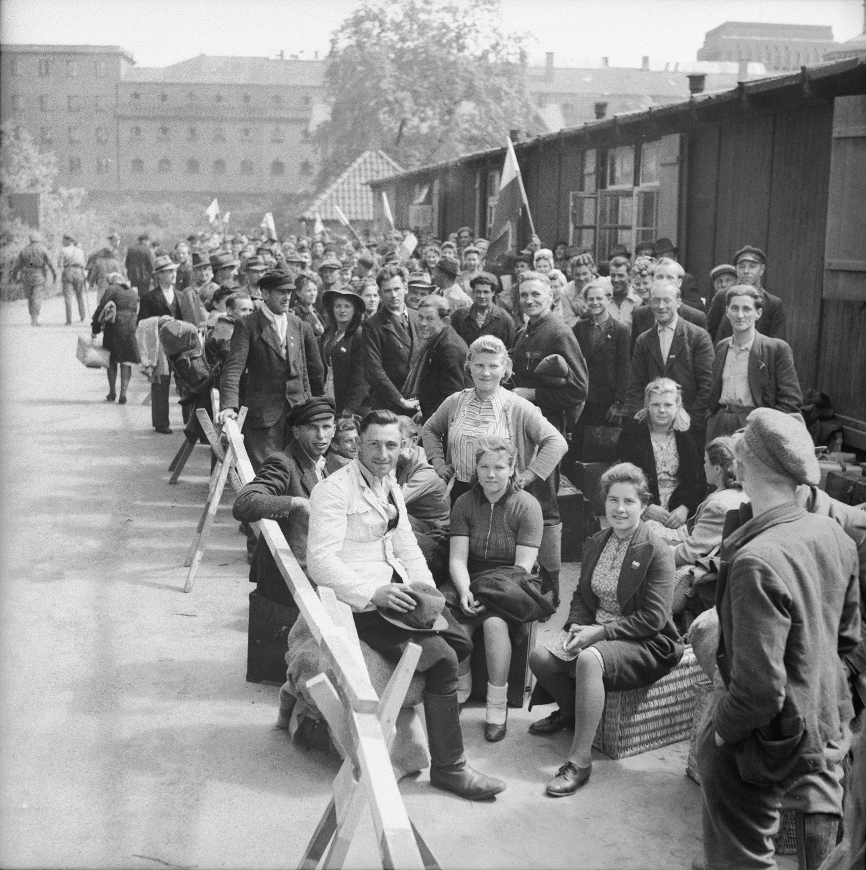 VE Day - Displaced Persons _ Refugees in Germany _ 1 year licence for Editorial use _ Media License_ 
