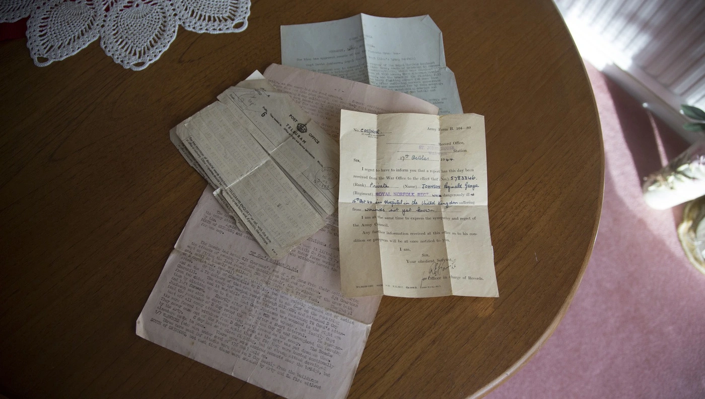 Stories_Vetran_Grows_Flowers_Reggie_Image3 A telegram Reggie's mother received during the Second World War