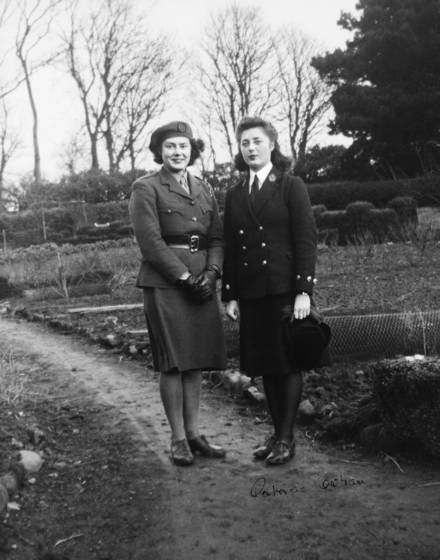 Patricia & Jean in Uniform at Newland C.1943