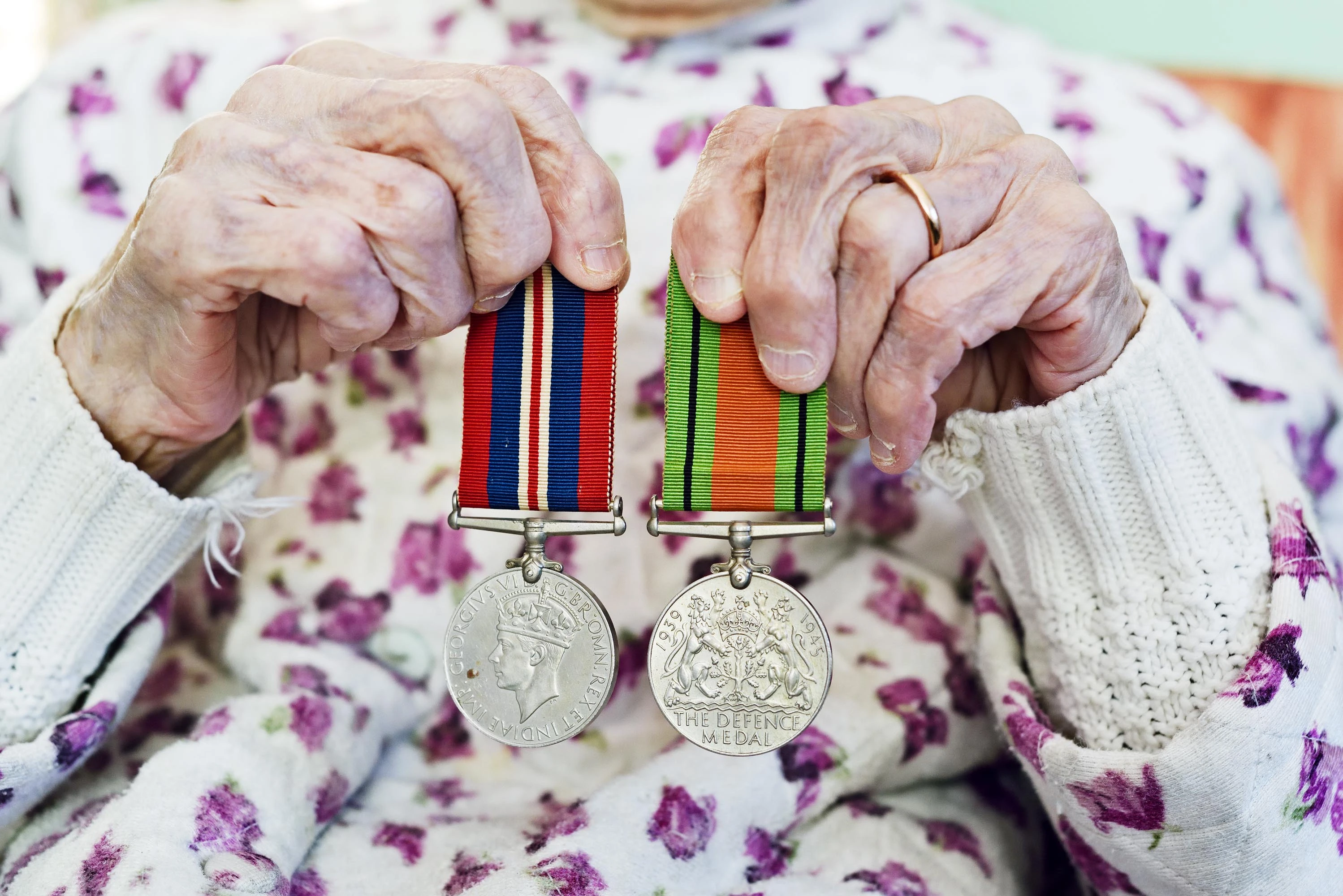 Medals from Winifred's time as a Barrage Balloon Operator