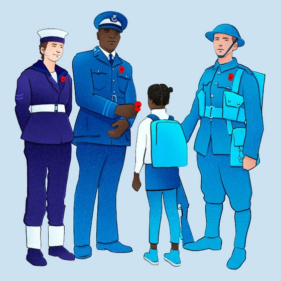 KS2 Assembly - 100 Years of Remembrance - 600x600px Illustrations for Teaching Remembrance