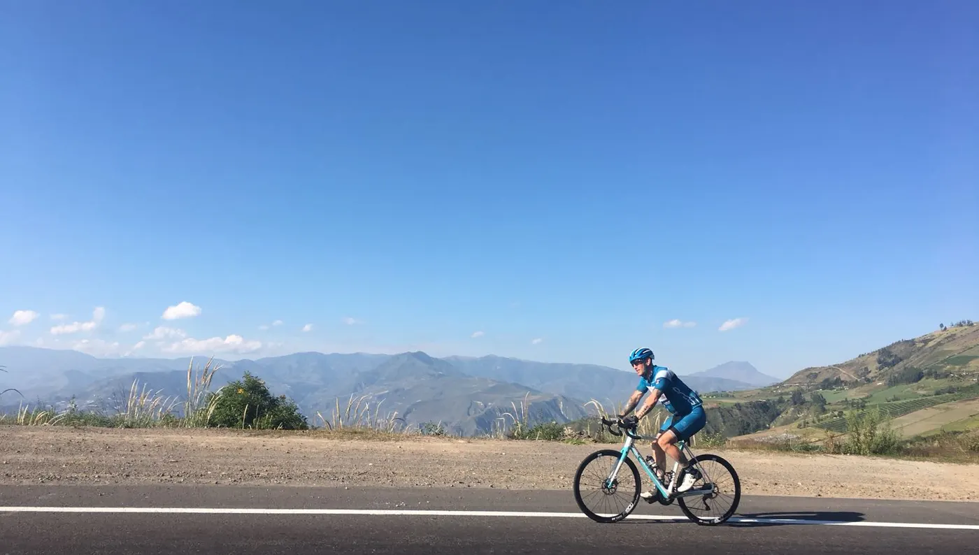 Dean cycling on the Pan-American highway