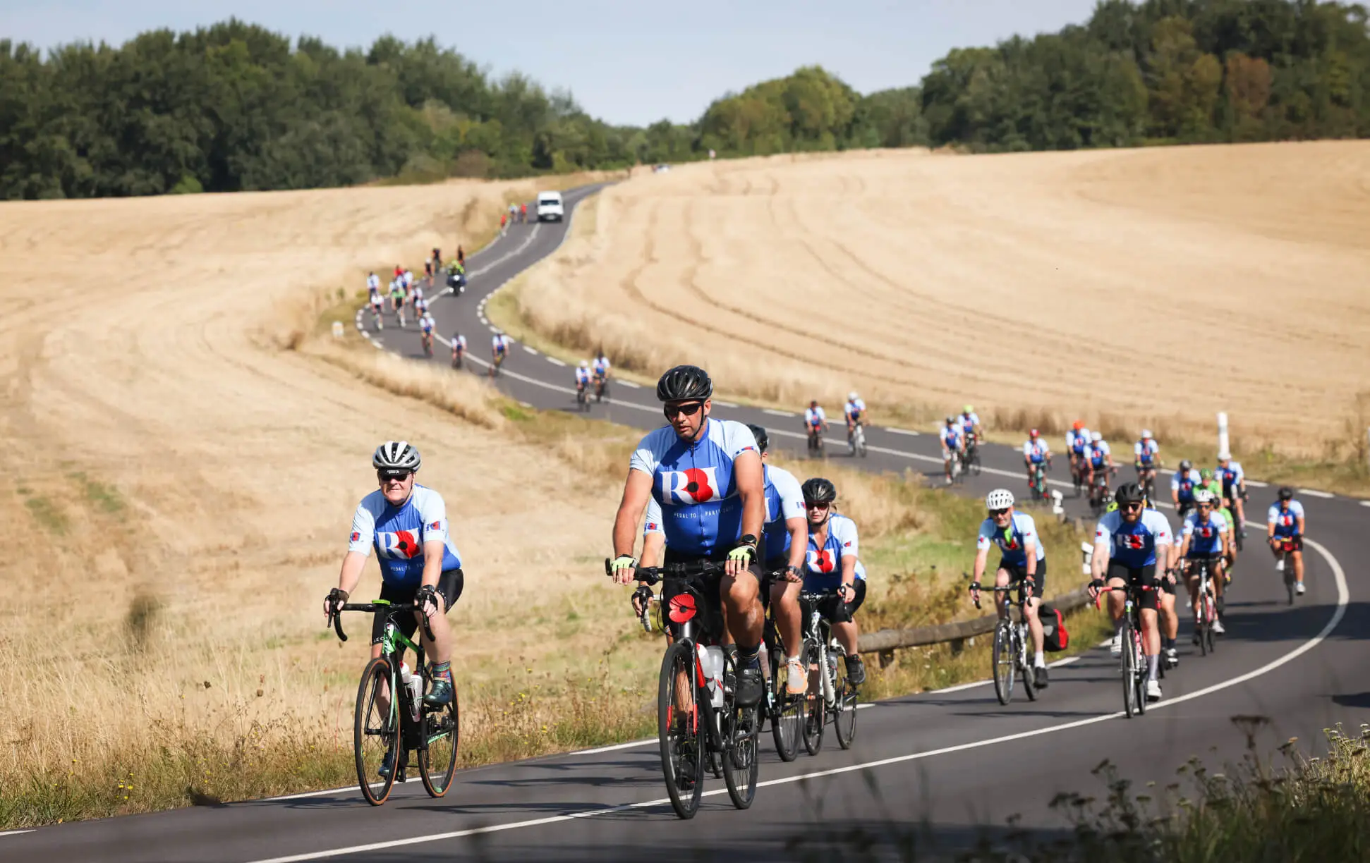 Cyclists riding @ Pedal to Paris 2022 - Day 4