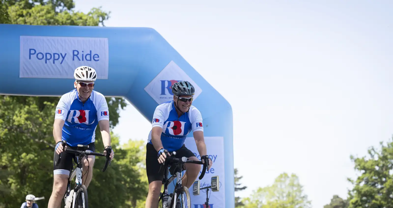 Two Cyclists at Poppy Ride - South Downs 2022