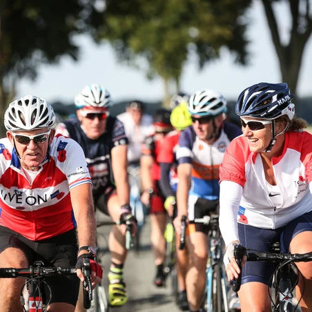 Cyclists taking part in Pedal to Paris