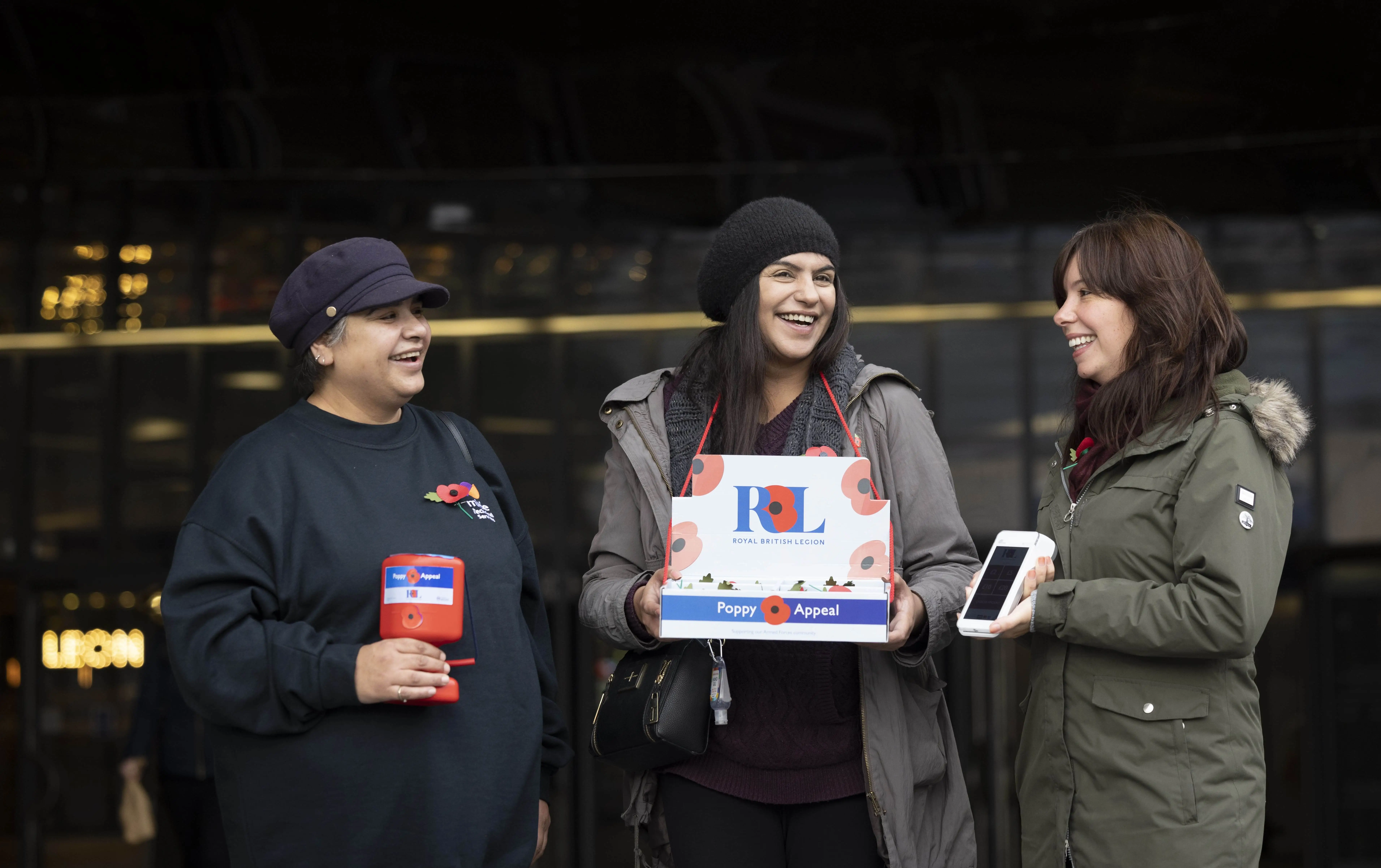 3 poppy volunteers fundraising